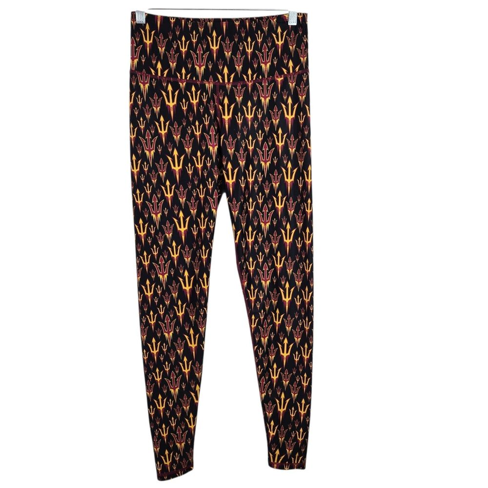 Zoozatz ASU Arizona State University Sun Devils Pitchfork Print Leggings Sz M